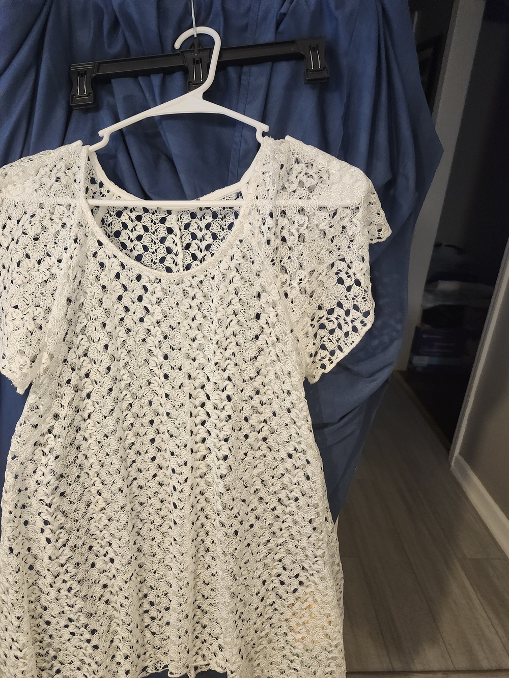 White Crochet Tunic Top